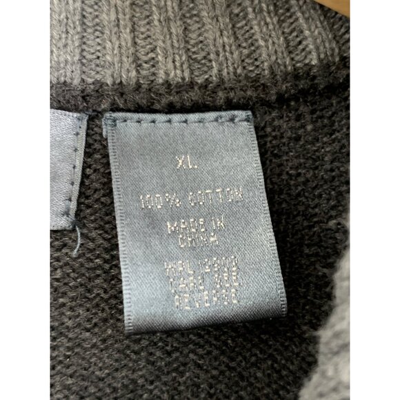 Oscar De La Renta Sweater Mens XL 1/4 Zip Gray Cotton Nordic Fair Isle 6860 - Picture 8 of 13